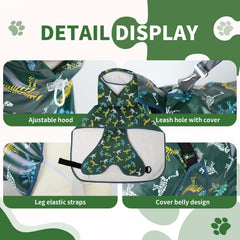 ExploreU dog raincoat adjustable belly strap ensures snug fit