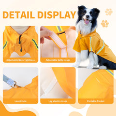 ExploreU dog raincoat adjustable fit ensures snug comfort across breeds.