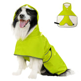 ExploreU Dog Raincoat neon yellow hood up protects during rainy walks