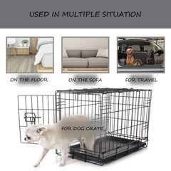 Exsnugy washable dog bed mat inside crate for cozy resting space