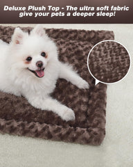 Exsnugy dog bed mat rectangle shape showing space to stretch in crate