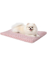 Exsnugy washable dog bed mat top view in pink showcasing comfortable sleep surface for small to medium dogs.