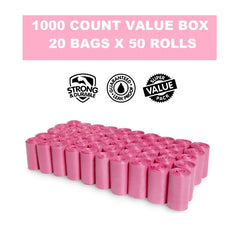 EZ PICK UP pink poop bags 9x12 size ideal for dog waste.