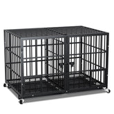 EZ4ENCE dog crate 42-inch front view shows secure, spacious enclosure for large dogs.