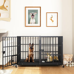 EZ4ENCE dog crate 54-inch side detailed highlights sturdy build for heavy-duty containment.