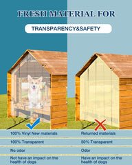Ezcasch dog door flap 8x8 clear PVC view-through for monitoring