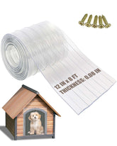 Ezcasch dog door flap clear PVC front view shows 12x8 size and ease of use.