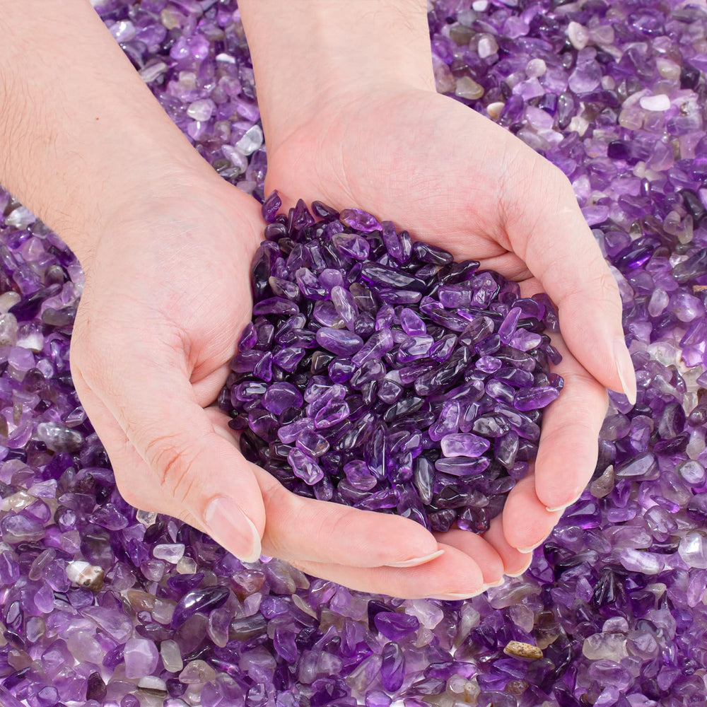 EZEELAI amethyst crystal chips bulk 5-7mm for vibrant home décor and ambiance