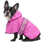 Ezierfy waterproof dog rain coat pink with hooded poncho keeps your pup dry on rainy walks.