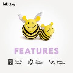 Fabdog Bumble Bee Faball design in action boosts interactive toy time for dogs.