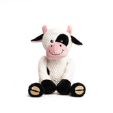 Fabdog Floppies Cow Toy close-up showing durable plush squeaker for interactive play