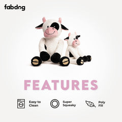 Fabdog Floppies Cow Toy squeak interaction boosts engagement and fun