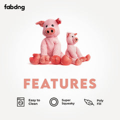 Fabdog Floppy Pig Toy squeaker closeup reveals up to five squeakers for engagement