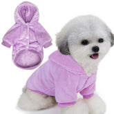 FABRICASTLE dog hoodie light purple front view keeps small dogs warm