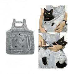 Facailaifu Cat Apron Carrier front view shows adjustable fit for snug grooming sessions