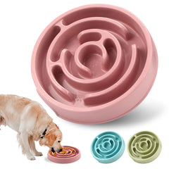 Facdiary slow-feeder bowl shows labyrinth pattern slowing meals for mindful eating.