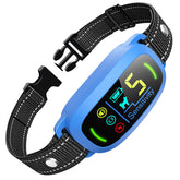 FAFAFROG Bark Collar blue front view with adjustable strap for comfortable training