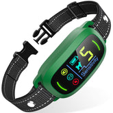 FAFAFROG Bark Collar front view shows compact green design for safe training potential