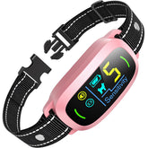 FAFAFROG dog bark collar pink front view for easy training and comfort