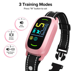 FAFAFROG dog bark collar pink mode switch highlights four training options