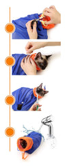 FAMOORE Cat Grooming Bag front-tie setup helps small cats during grooming.