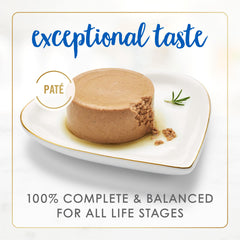 Fancy Feast Classic Pate Ocean Whitefish and Tuna ingredients closeup highlighting real fish.