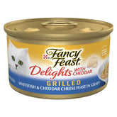 Fancy Feast Delights 24-pack pack shot — convenient, complete meals for busy households.