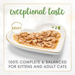 Fancy Feast Gravy Lovers Seared Salmon Gravy pour highlights aroma-driven dining at mealtime.