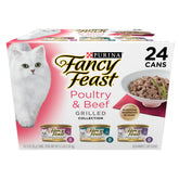 Fancy Feast Grilled Variety Pack pack shot highlights convenient 24-pack for mealtime variety.