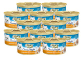 Fancy Feast Purina pate chicken can front showing premium cat meal for gourmet dining at mealtime