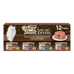 Fancy Feast Savory Centers variety pack collection with gravy center for cats