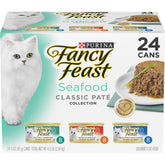 Fancy Feast Seafood Classic Pate can closeup shows smooth texture for picky eaters.