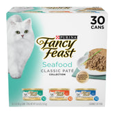 Fancy Feast Seafood Classic Pate Pack-30-3oz Cans: convenient variety for mealtime rotation