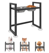 Fandature elevated dog bowls stand black provides stable meals for all breeds