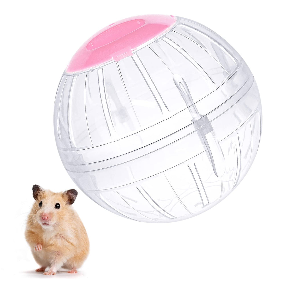 FANKUTOYS hamster ball 5-7 inch side view shows clear, breathable ball for safe exploration.