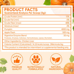 FANSHI Pumpkin Powder puree served as a tasty daily topper for dogs and cats.