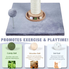 Fantasreen 31in ball track engages cats with moving wooden roller and catnip ball.