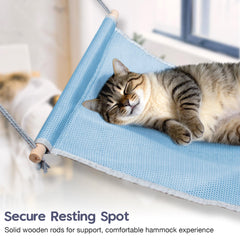 Fantasreen cat hammock breathable fabric surface illustrates stay-dry lounging