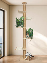 Fantasreen cat tree floor-to-ceiling base offers sturdy tall-play stability