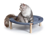 Fantasreen wooden elevated cat bed frame with sturdy pine for reliable support.