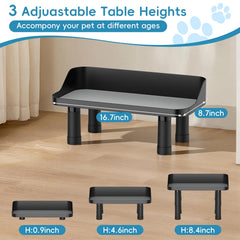 Farafox 3-height-adjustable-dog-feeding-stand enables ergonomic dining for any size.