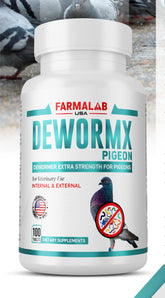 Farmalab Natural Dewormer 100-tabs packaging for poultry care