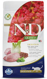 Farmina N&D digestion lamb-quinoa kibble bag promotes gentle digestion.