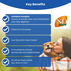 Farmina N&D dog eating action illustrates convenient mealtime with grain-free nutrition