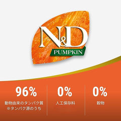 Farmina N&D grain-free-formula bag showcases grain-free nutrition for sensitive stomachs
