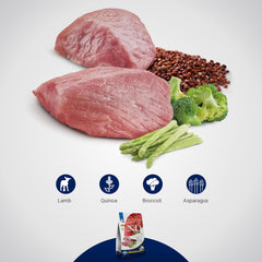 Packaging image of Farmina Quinoa Weight Management Lamb premium dog food.