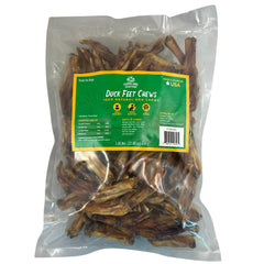 Farmland Traditions Duck Feet bag showing a single-ingredient chew for natural teeth cleaning.