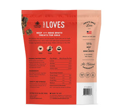 Farmland Traditions Tiny Loves Jerky Trainer beef bites close-up, highlighting dehydrated flavor for rewards.