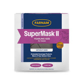 Farnam SuperMask II face coverage shows extended protection against flies and debris.