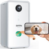 Faroro dog camera front view for remote monitoring and insight into activity.